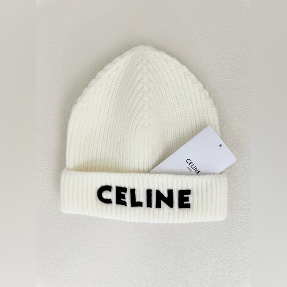 BRAND NEW CELINE LOGO KNIT BEANIE - Picture 1 of 1